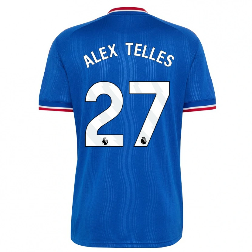 Danxen Dětské Alex Nicolao Telles #27 Modrá Bílá Červená Daleko Hráčské Dresy 2026/27 Dres