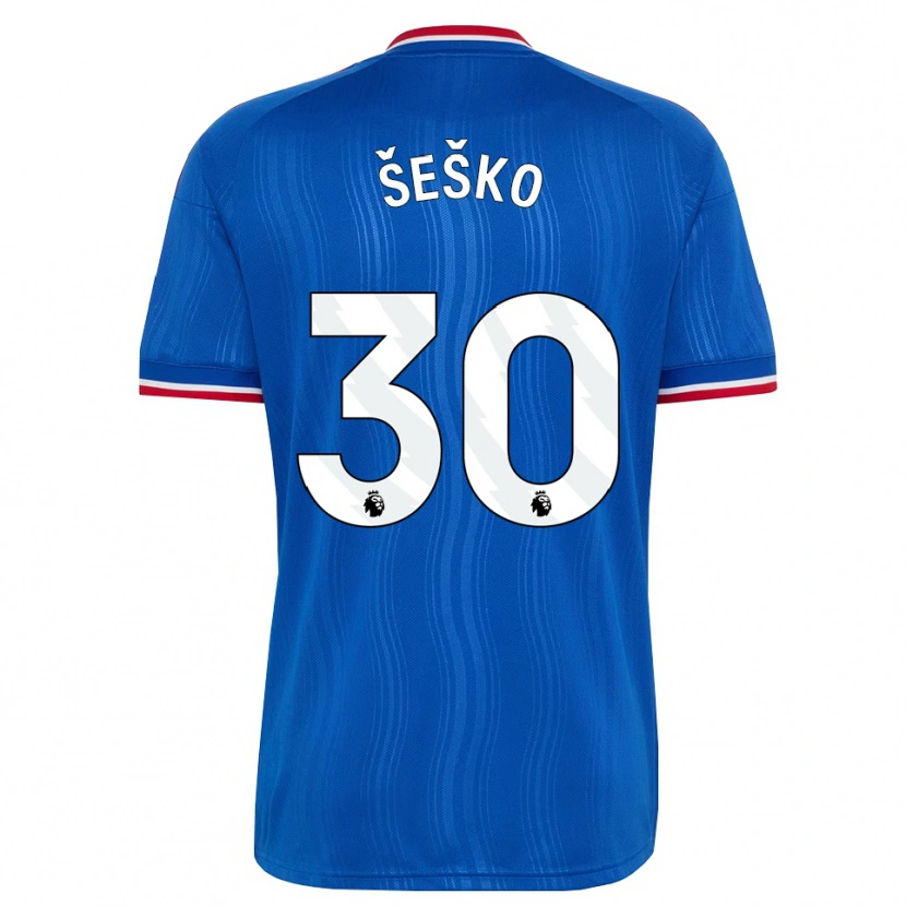 Danxen Dětské Benjamin Sesko #30 Modrá Bílá Červená Daleko Hráčské Dresy 2026/27 Dres