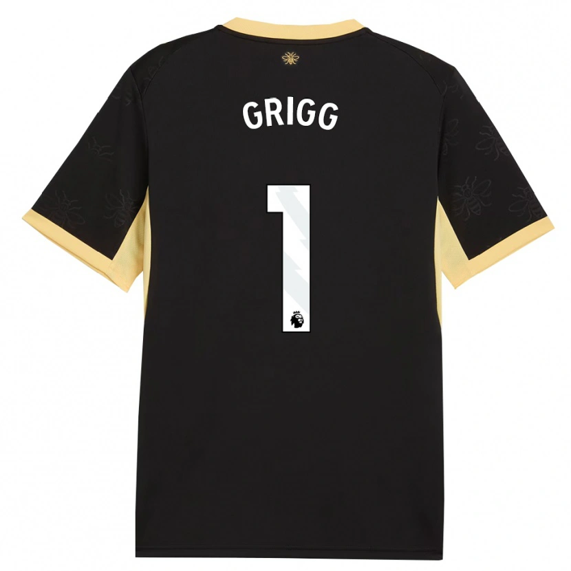Danxen Dětské Finley Grigg #1 Černá Žlutá Daleko Hráčské Dresy 2026/27 Dres