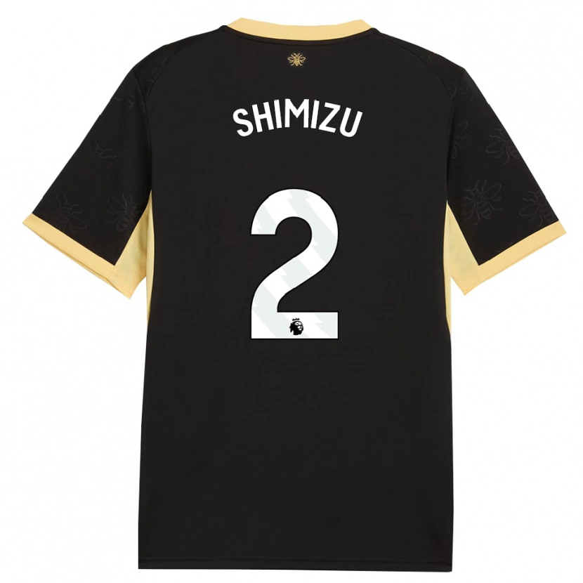 Danxen Dětské Risa Shimizu #2 Černá Žlutá Daleko Hráčské Dresy 2026/27 Dres