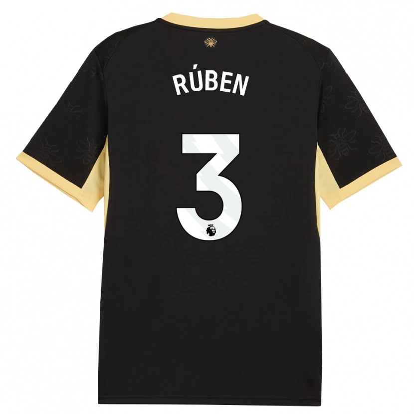 Danxen Dětské Rúben Dias #3 Černá Žlutá Daleko Hráčské Dresy 2026/27 Dres