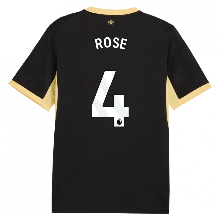 Danxen Dětské Jade Rose #4 Černá Žlutá Daleko Hráčské Dresy 2026/27 Dres