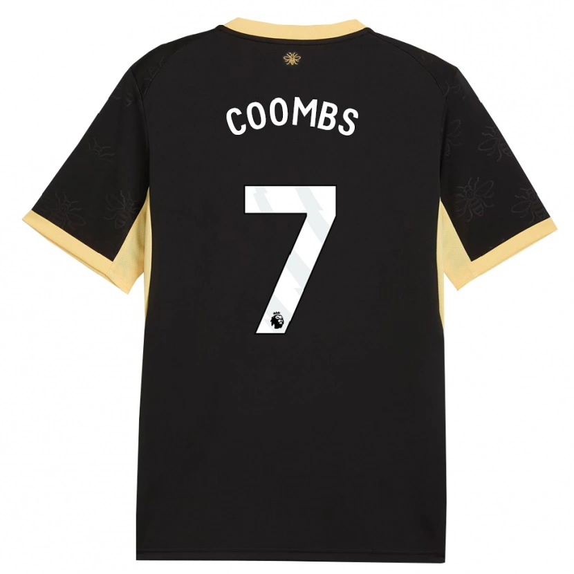 Danxen Dětské Laura Coombs #7 Černá Žlutá Daleko Hráčské Dresy 2026/27 Dres