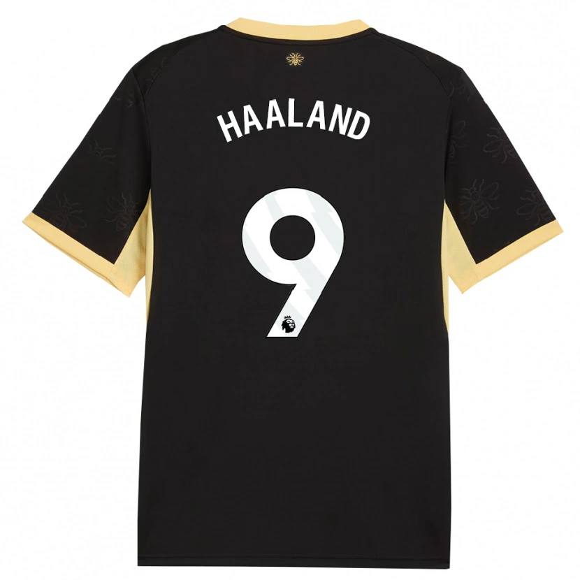 Danxen Dětské Erling Haaland #9 Černá Žlutá Daleko Hráčské Dresy 2026/27 Dres