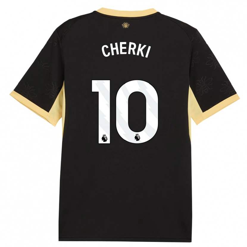 Danxen Dětské Rayan Cherki #10 Černá Žlutá Daleko Hráčské Dresy 2026/27 Dres