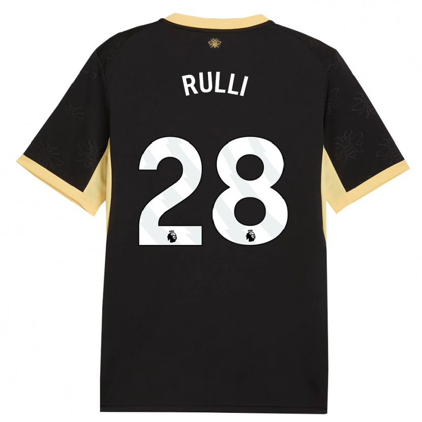 Danxen Dětské Gerónimo Rulli #28 Černá Žlutá Daleko Hráčské Dresy 2026/27 Dres