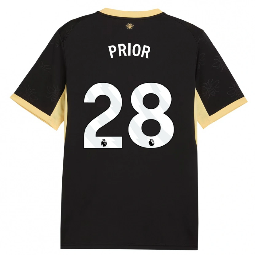 Danxen Dětské Gracie Prior #28 Černá Žlutá Daleko Hráčské Dresy 2026/27 Dres