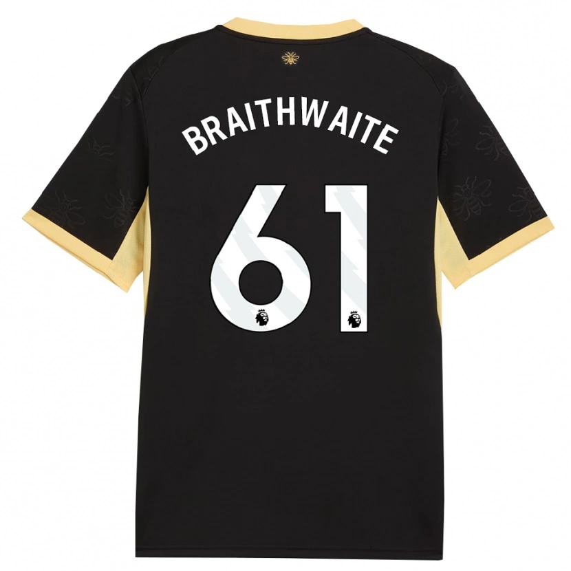 Danxen Dětské Kaden Braithwaite #61 Černá Žlutá Daleko Hráčské Dresy 2026/27 Dres