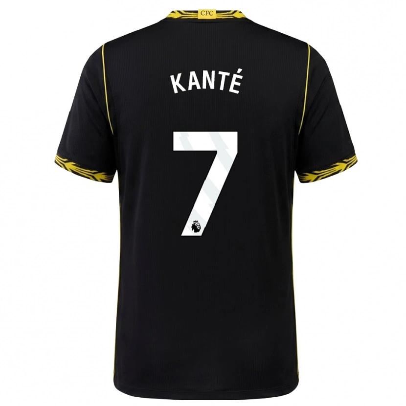 Danxen Dětské N'golo Kante #7 Černá Žlutá Daleko Hráčské Dresy 2026/27 Dres