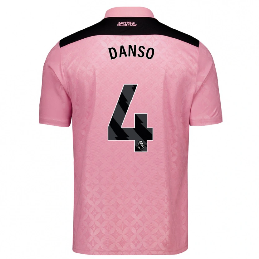 Danxen Dětské Kevin Danso #4 Světle Růžová Černá Daleko Hráčské Dresy 2026/27 Dres