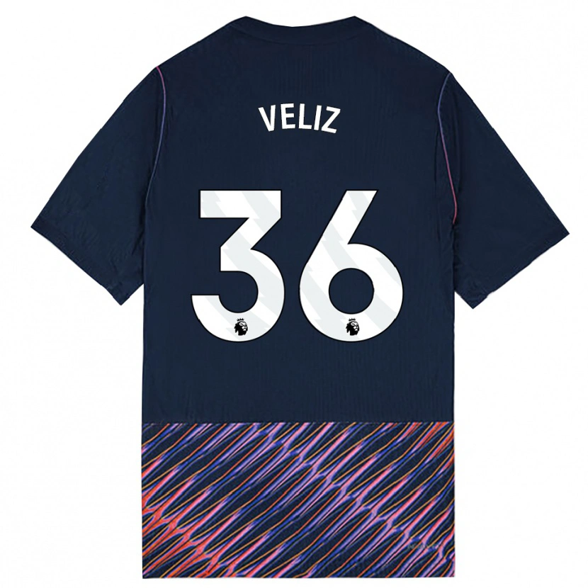 Danxen Dětské Alejo Véliz #36 Královská Modř Bílá Daleko Hráčské Dresy 2026/27 Dres