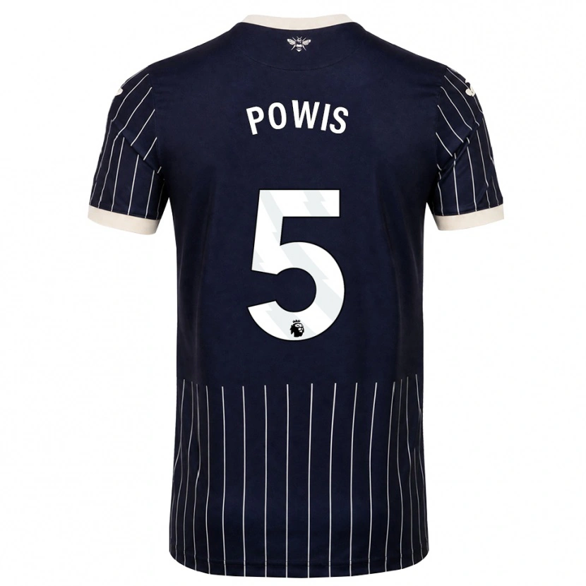 Danxen Dětské Isaiah Powis #5 Černá Bílá Daleko Hráčské Dresy 2026/27 Dres