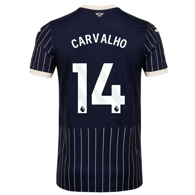 Danxen Dětské Fábio Carvalho #14 Černá Bílá Daleko Hráčské Dresy 2026/27 Dres