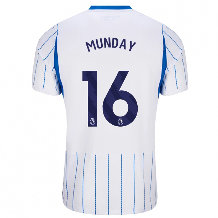 Danxen Dětské George Munday #16 Modrá Chodníčková Bílá Daleko Hráčské Dresy 2026/27 Dres