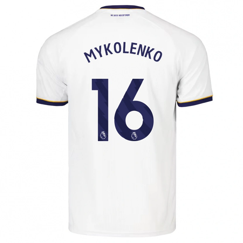 Danxen Dětské Vitaliy Mykolenko #16 Půlnoční Modrá Bílá Žlutá Daleko Hráčské Dresy 2026/27 Dres