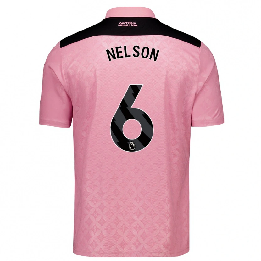 Danxen Dětské Adam Nelson #6 Světle Růžová Černá Daleko Hráčské Dresy 2026/27 Dres