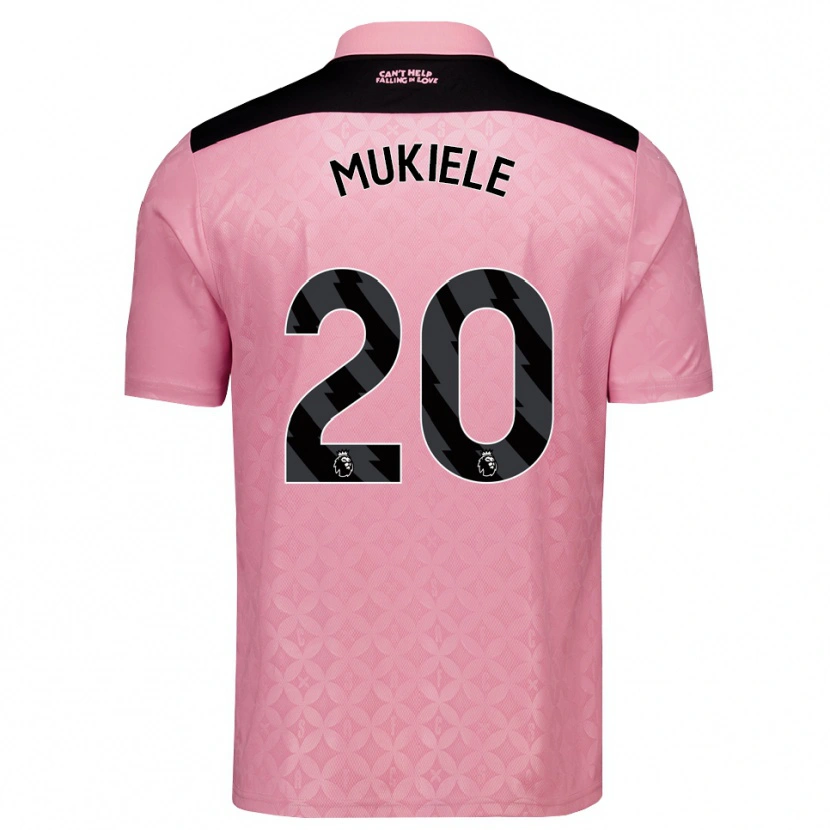 Danxen Dětské Nordi Mukiele #20 Světle Růžová Černá Daleko Hráčské Dresy 2026/27 Dres