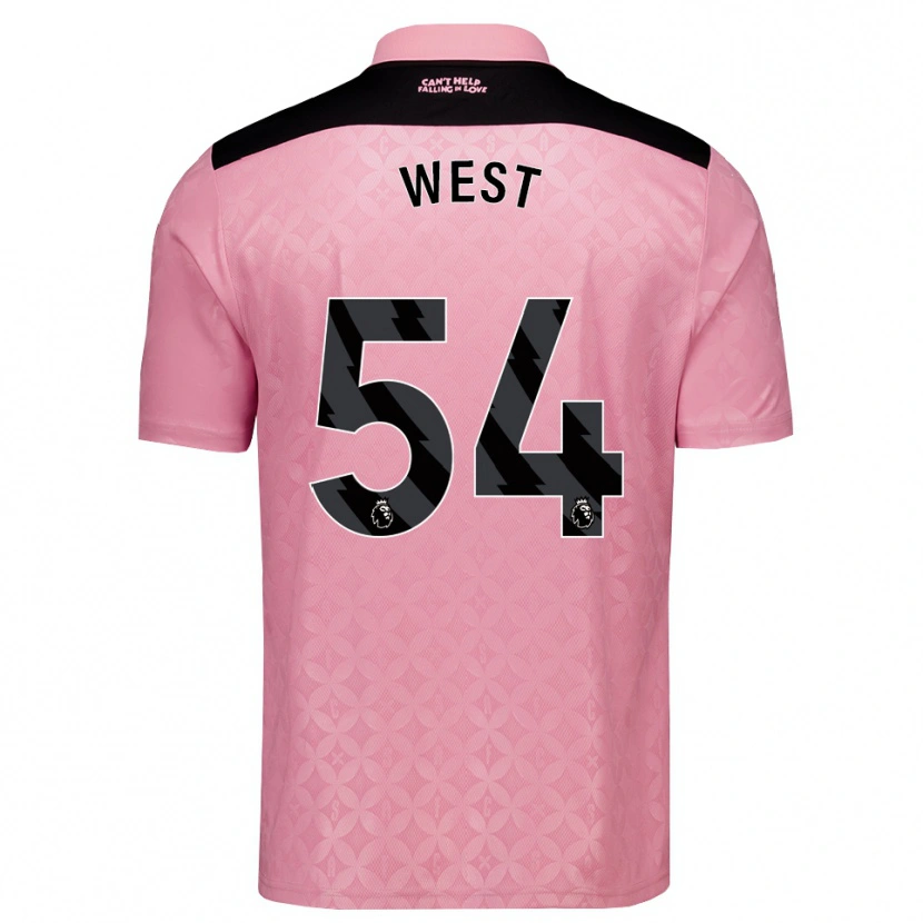 Danxen Dětské Ella West #54 Světle Růžová Černá Daleko Hráčské Dresy 2026/27 Dres