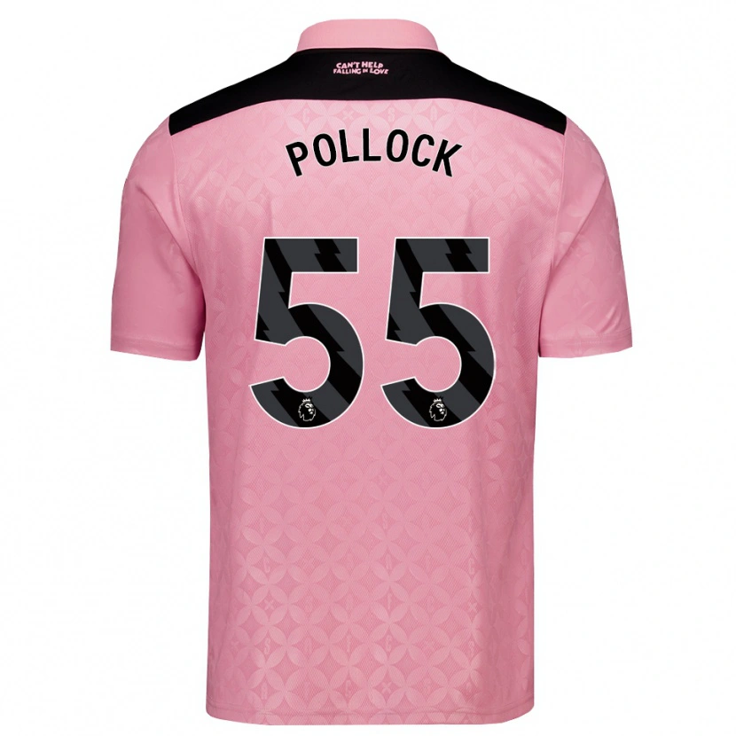 Danxen Dětské Alfie Pollock #55 Světle Růžová Černá Daleko Hráčské Dresy 2026/27 Dres