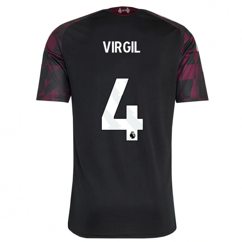 Danxen Dětské Virgil Van Dijk #4 Černá Bílá Fialová Třetí Hráčské Dresy 2026/27 Dres