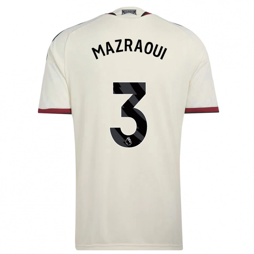 Danxen Dětské Noussair Mazraoui #3 Béžová Černá Červená Třetí Hráčské Dresy 2026/27 Dres