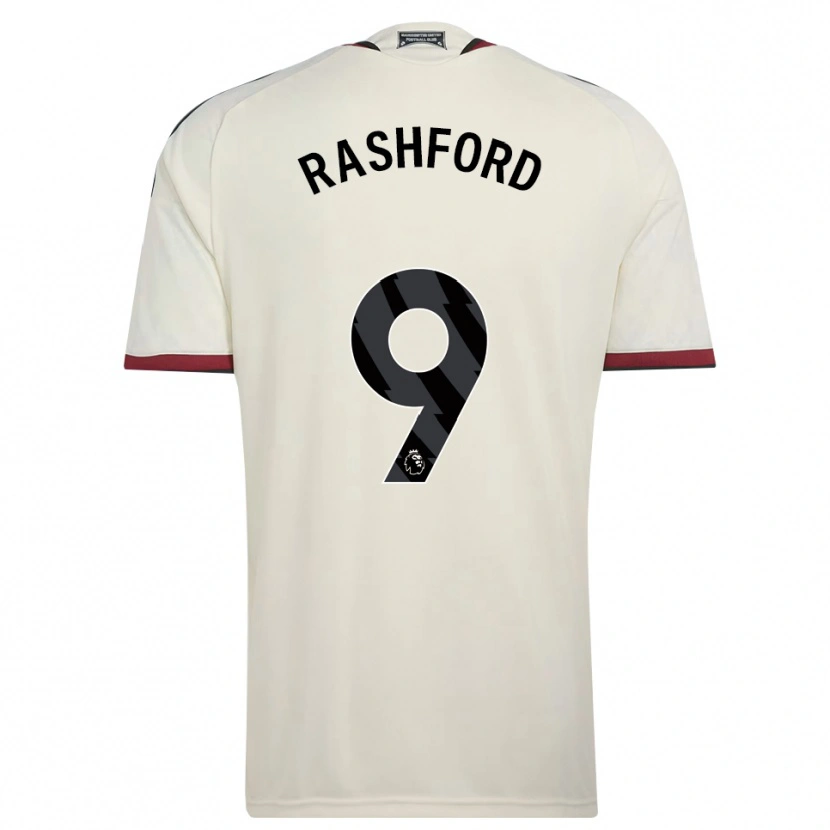Danxen Dětské Marcus Rashford #9 Béžová Černá Červená Třetí Hráčské Dresy 2026/27 Dres
