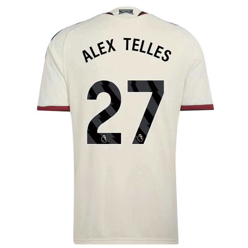 Danxen Dětské Alex Nicolao Telles #27 Béžová Černá Červená Třetí Hráčské Dresy 2026/27 Dres