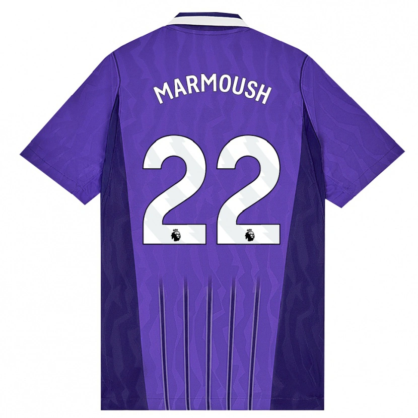 Danxen Dětské Omar Marmoush #22 Fialová Bílá Třetí Hráčské Dresy 2026/27 Dres