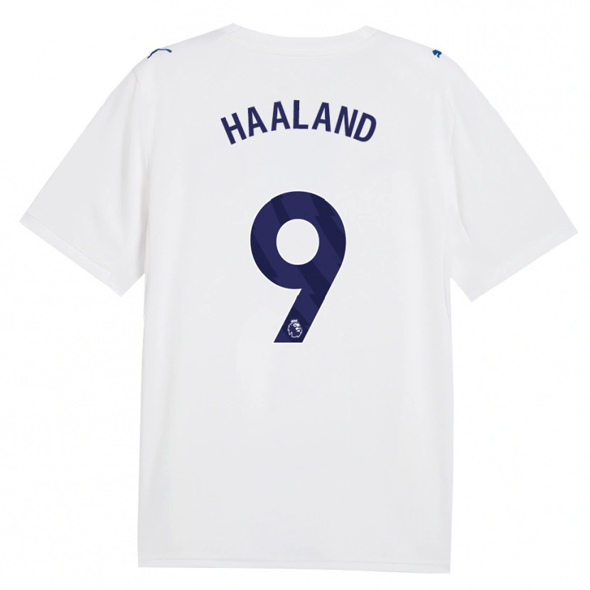 Danxen Dětské Erling Haaland #9 Námořní Bílá Třetí Hráčské Dresy 2026/27 Dres