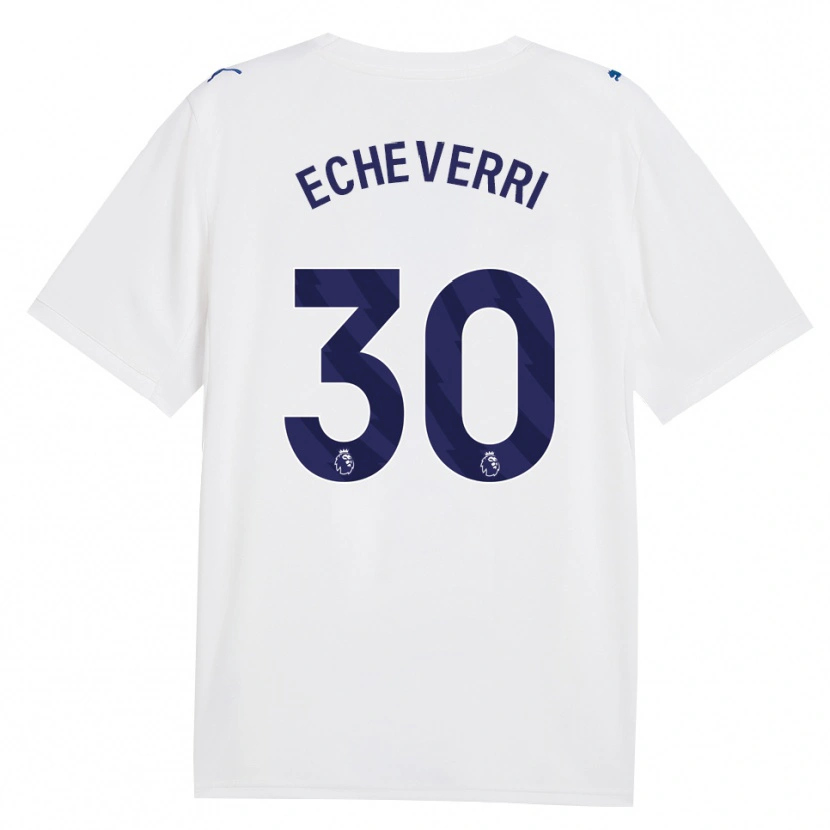 Danxen Dětské Claudio Echeverri #30 Námořní Bílá Třetí Hráčské Dresy 2026/27 Dres
