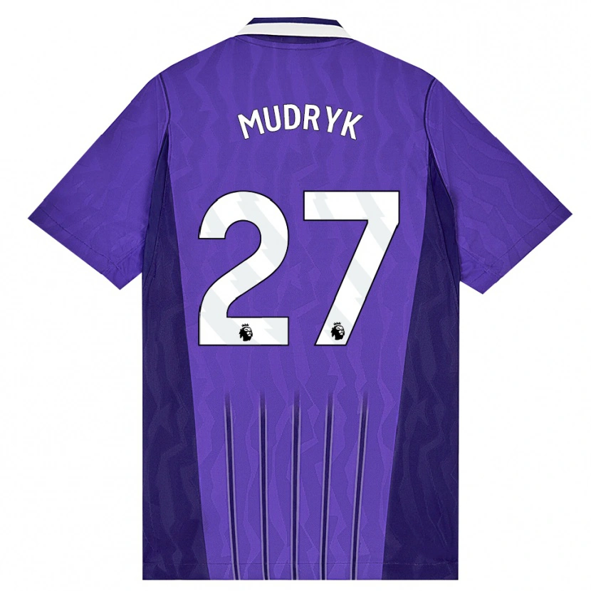 Danxen Dětské Mykhaylo Mudryk #27 Fialová Bílá Třetí Hráčské Dresy 2026/27 Dres