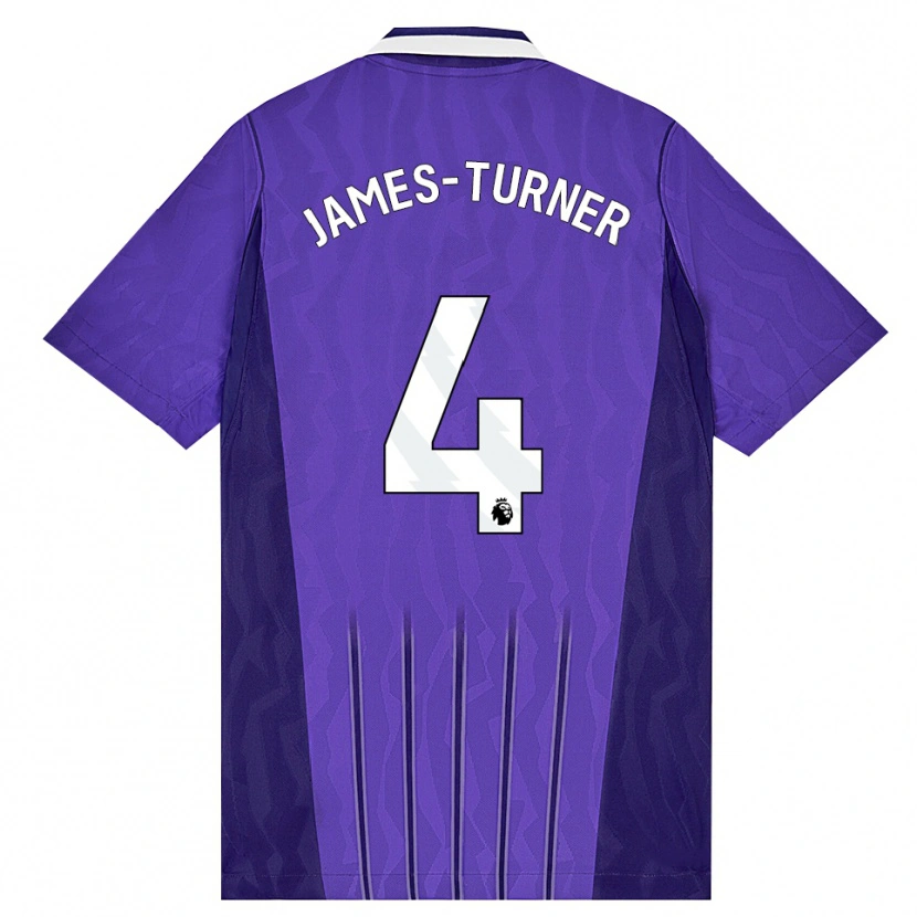 Danxen Dětské Amy James-Turner #4 Fialová Bílá Třetí Hráčské Dresy 2026/27 Dres