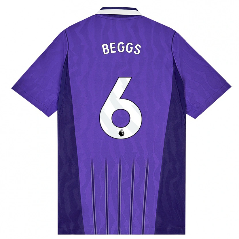 Danxen Dětské Jamel Beggs #6 Fialová Bílá Třetí Hráčské Dresy 2026/27 Dres