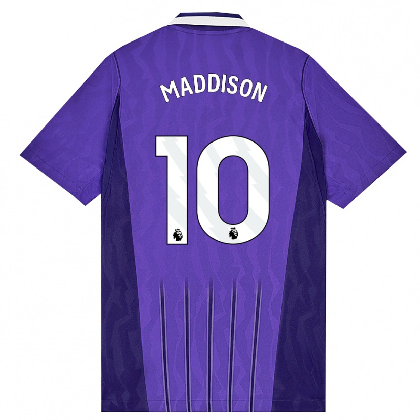 Danxen Dětské James Maddison #10 Fialová Bílá Třetí Hráčské Dresy 2026/27 Dres