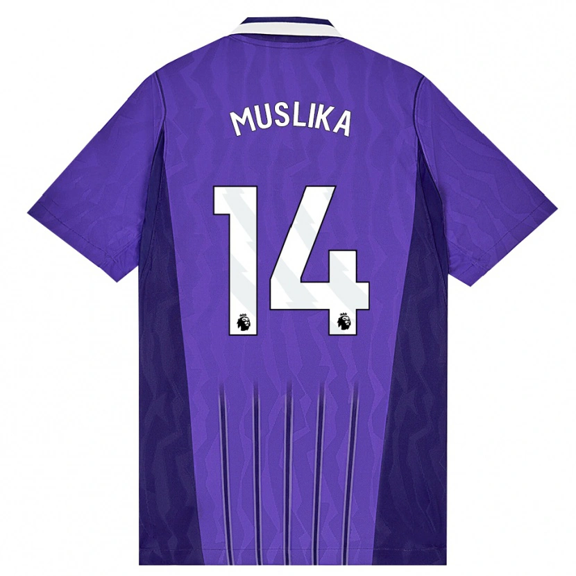 Danxen Dětské Armend Muslika #14 Fialová Bílá Třetí Hráčské Dresy 2026/27 Dres