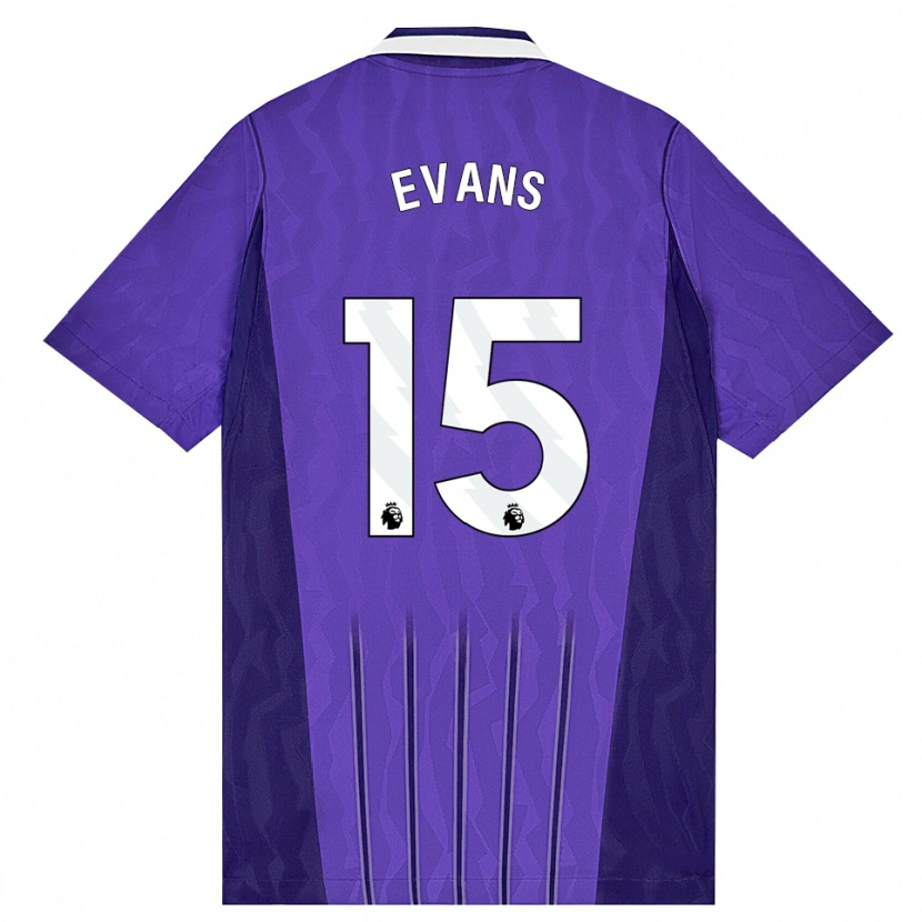 Danxen Dětské Ted Evans #15 Fialová Bílá Třetí Hráčské Dresy 2026/27 Dres