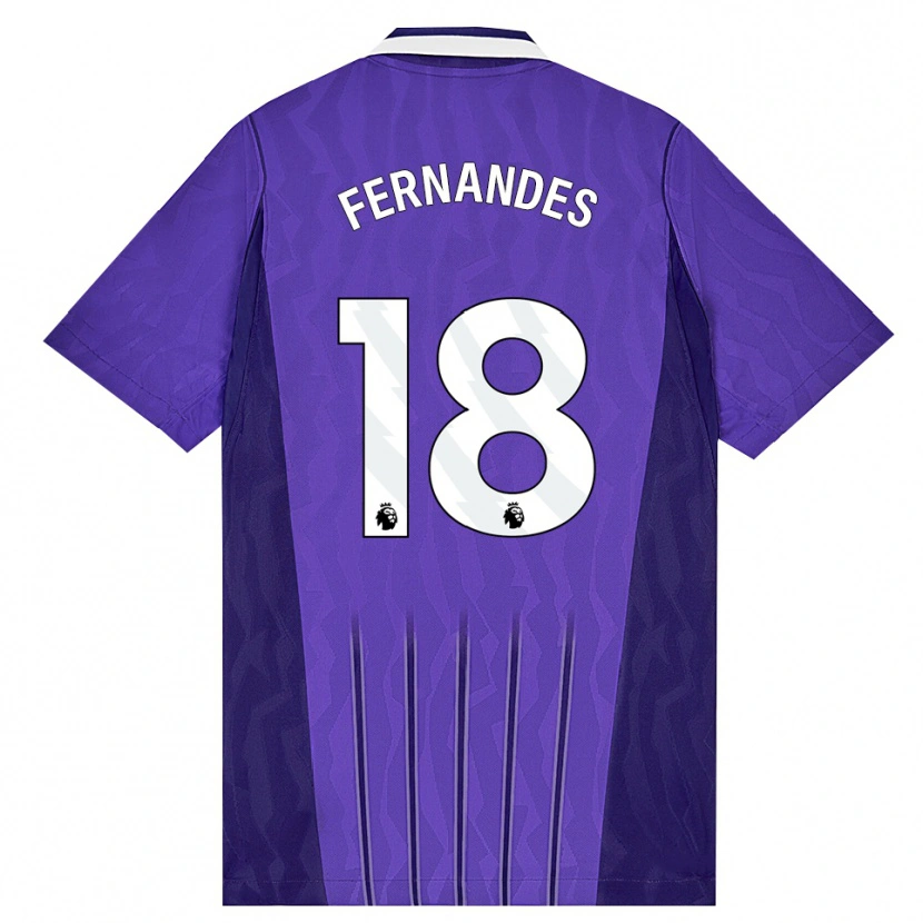 Danxen Dětské Mateus Fernandes #18 Fialová Bílá Třetí Hráčské Dresy 2026/27 Dres