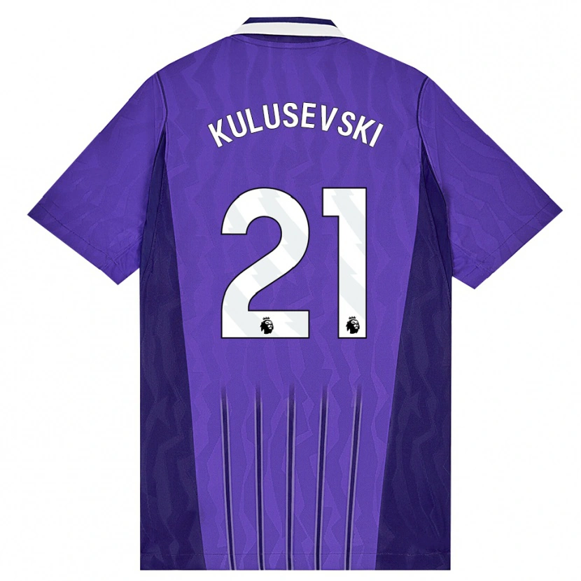 Danxen Dětské Dejan Kulusevski #21 Fialová Bílá Třetí Hráčské Dresy 2026/27 Dres