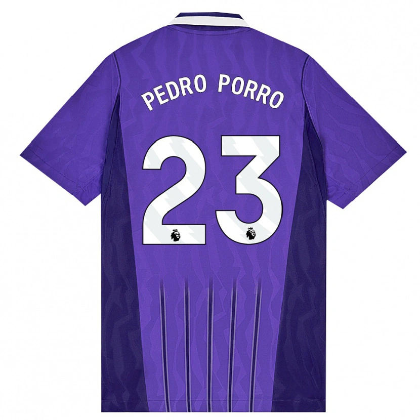 Danxen Dětské Pedro Porro #23 Fialová Bílá Třetí Hráčské Dresy 2026/27 Dres