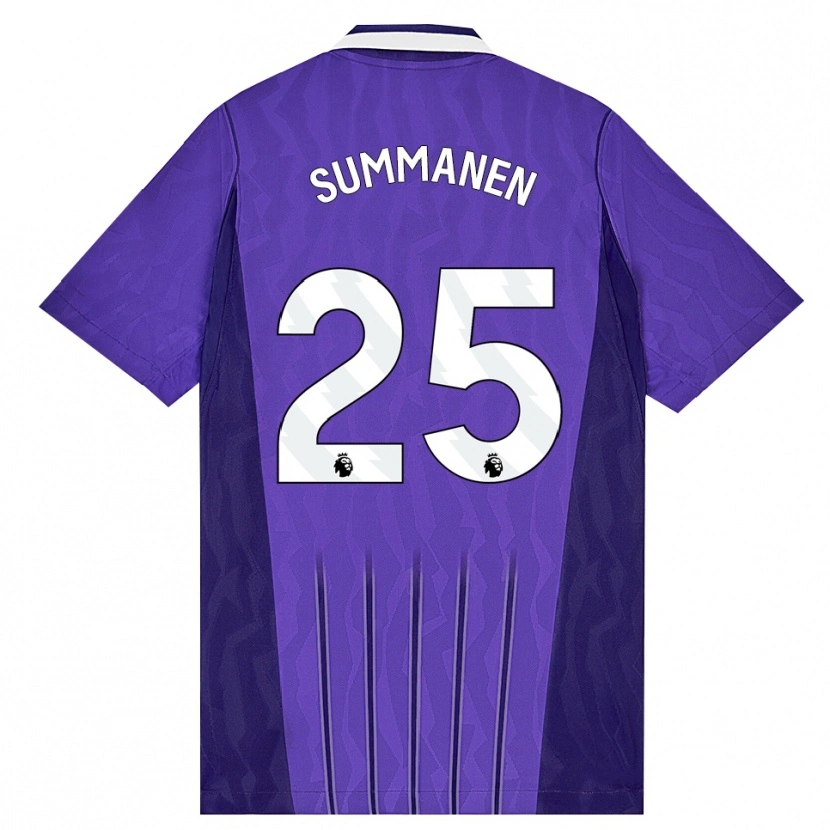 Danxen Dětské Eveliina Summanen #25 Fialová Bílá Třetí Hráčské Dresy 2026/27 Dres