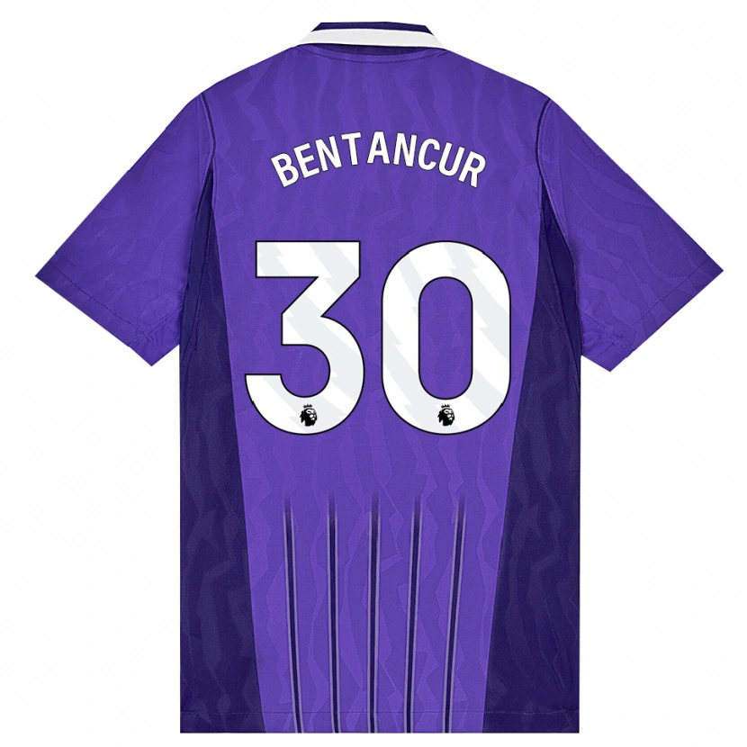 Danxen Dětské Rodrigo Bentancur #30 Fialová Bílá Třetí Hráčské Dresy 2026/27 Dres