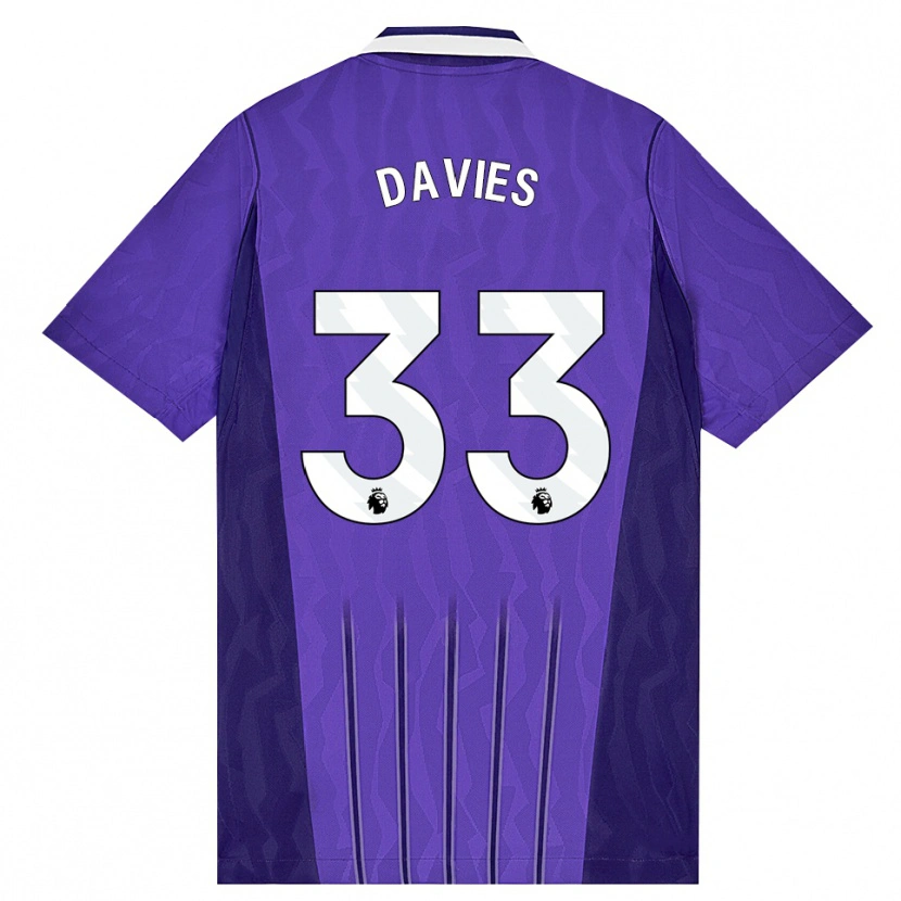 Danxen Dětské Ben Davies #33 Fialová Bílá Třetí Hráčské Dresy 2026/27 Dres