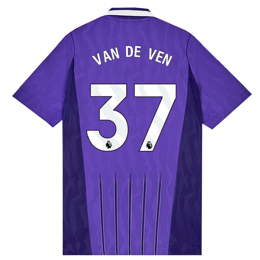 Danxen Dětské Micky Van De Ven #37 Fialová Bílá Třetí Hráčské Dresy 2026/27 Dres