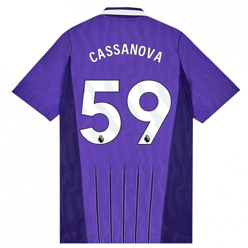 Danxen Dětské Dante Cassanova #59 Fialová Bílá Třetí Hráčské Dresy 2026/27 Dres