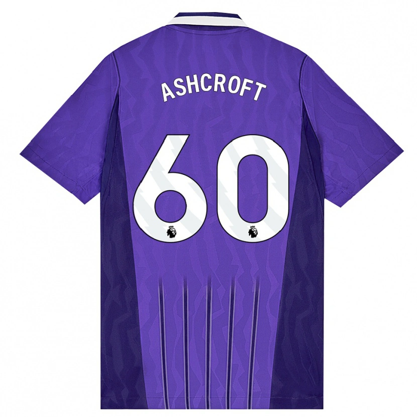 Danxen Dětské Tyrell Ashcroft #60 Fialová Bílá Třetí Hráčské Dresy 2026/27 Dres
