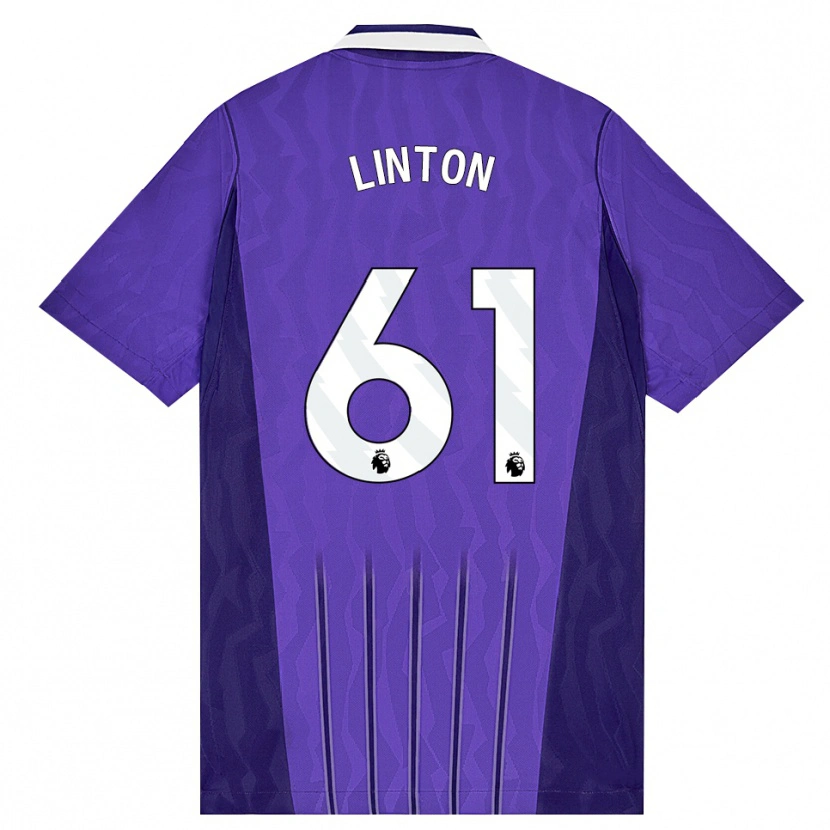 Danxen Dětské Jahziah Linton #61 Fialová Bílá Třetí Hráčské Dresy 2026/27 Dres