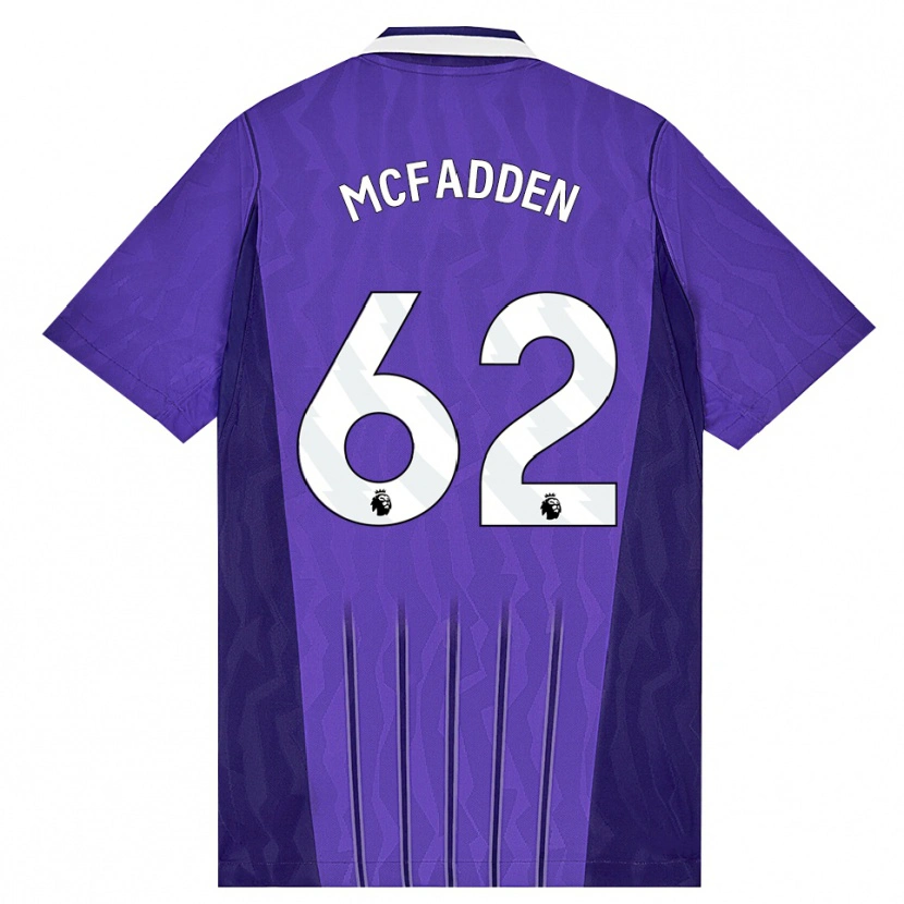 Danxen Dětské Max Mcfadden #62 Fialová Bílá Třetí Hráčské Dresy 2026/27 Dres