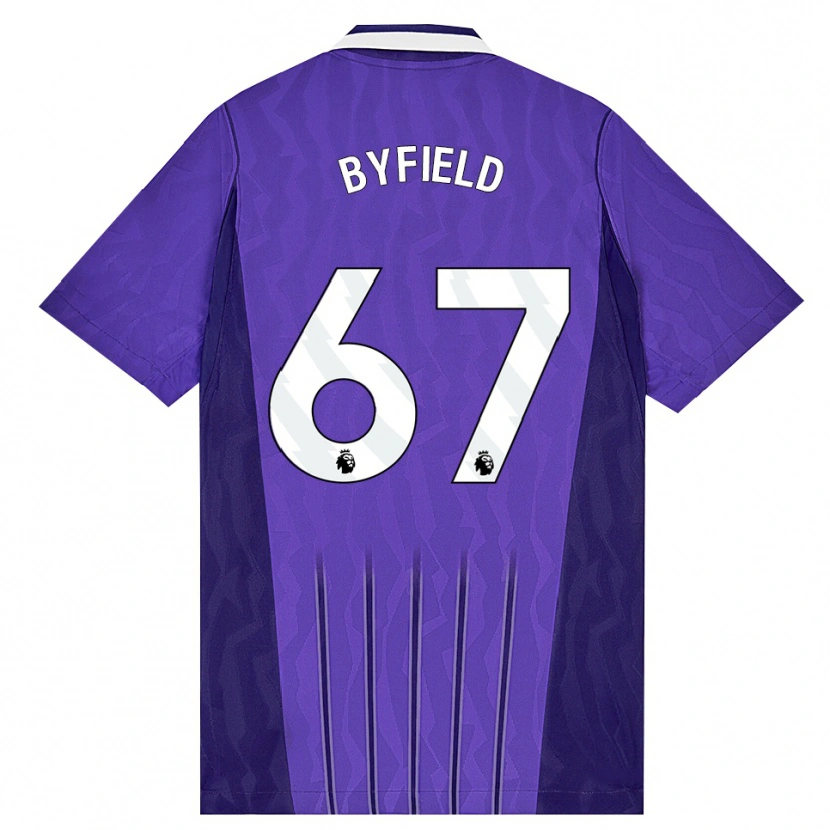 Danxen Dětské Jun'ai Byfield #67 Fialová Bílá Třetí Hráčské Dresy 2026/27 Dres