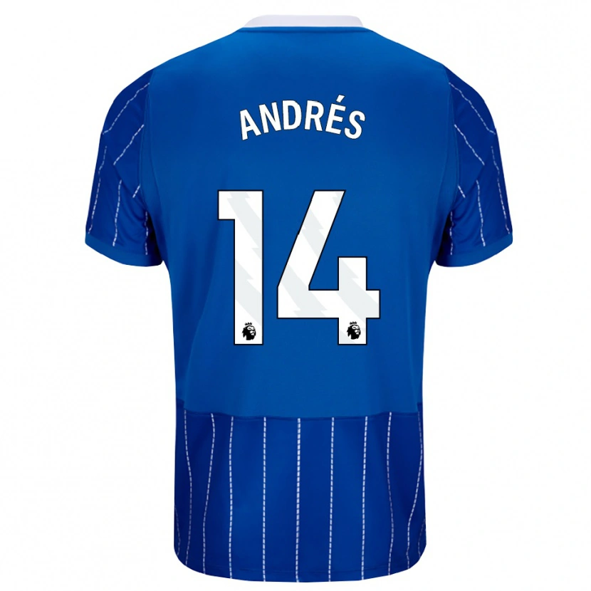 Danxen Dětské Chema Andrés #14 Středně Modrá Bílá Domů Hráčské Dresy 2026/27 Dres