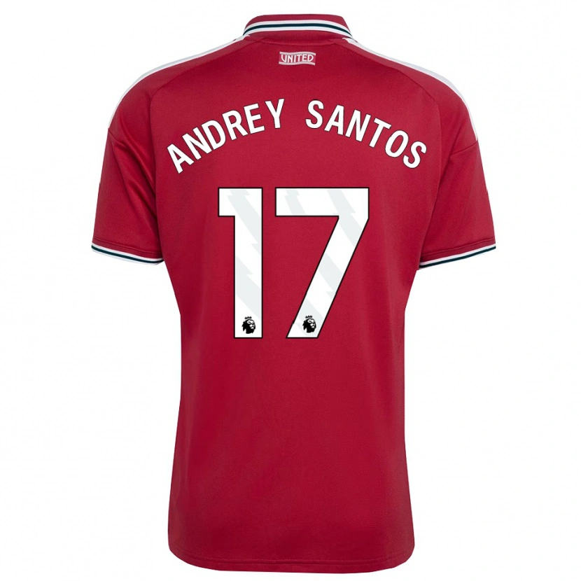 Danxen Pánské Andrey Santos #17 Červená Žlutá Bílá Domů Hráčské Dresy 2026/27 Dres